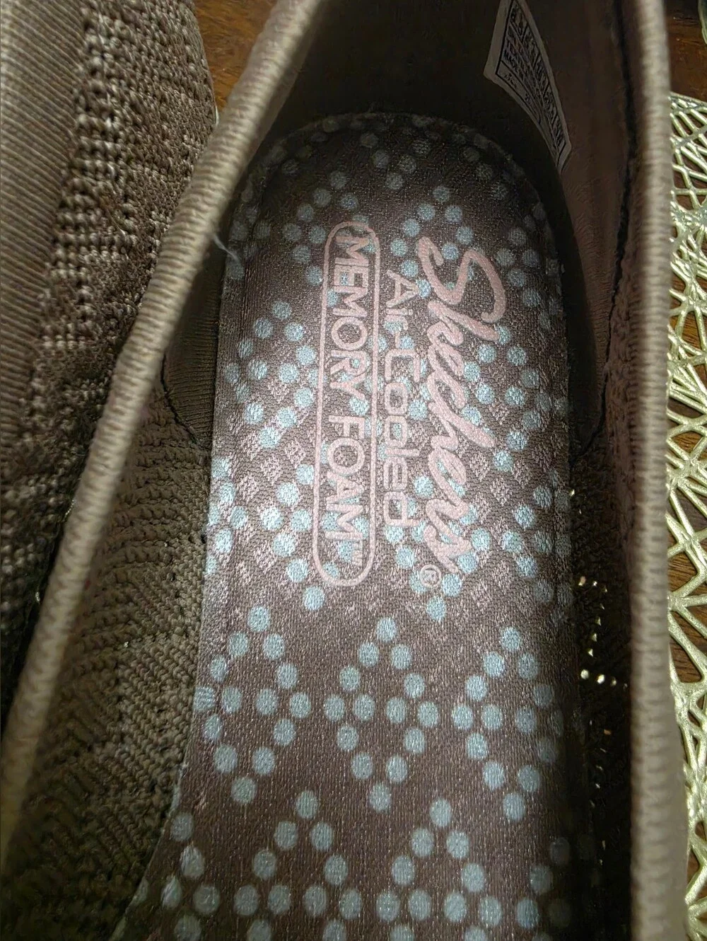 Skechers Brown Knit Memory Foam Ballet Flats - Comfortable Everyday Shoes